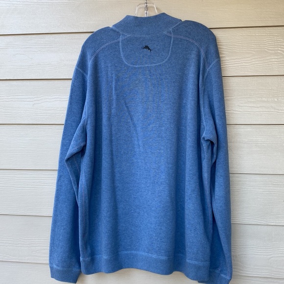 Tommy Bahama Men’s Blue Quarter Zip Pullover - Picture 2 of 9